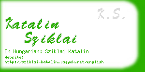 katalin sziklai business card